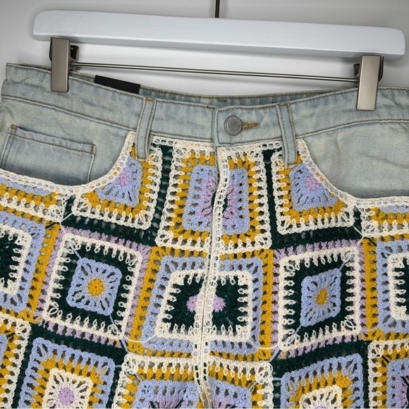 BLANKNYC Crochet Front Cutoff Denim Shorts Size 31 NWT - Picture 6 of 13